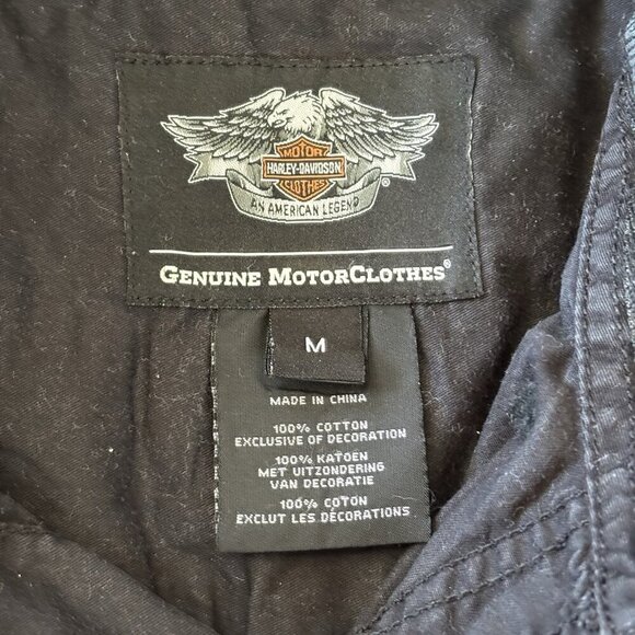 Harley Davidson Shirt Mens M Black Pockets Biker Tank Cut Off Distressed Logo - Picture 10 of 15